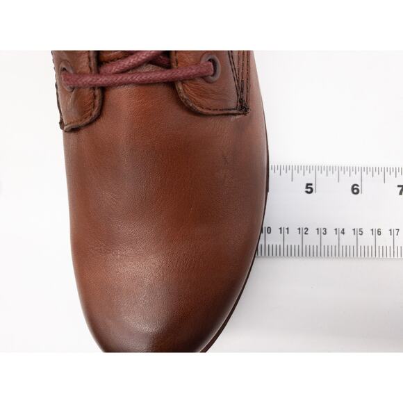 Frye Veronica Combat Boots  Leather Lace Up Heeled Red Clay Women's  8.5 - Picture 13 of 13